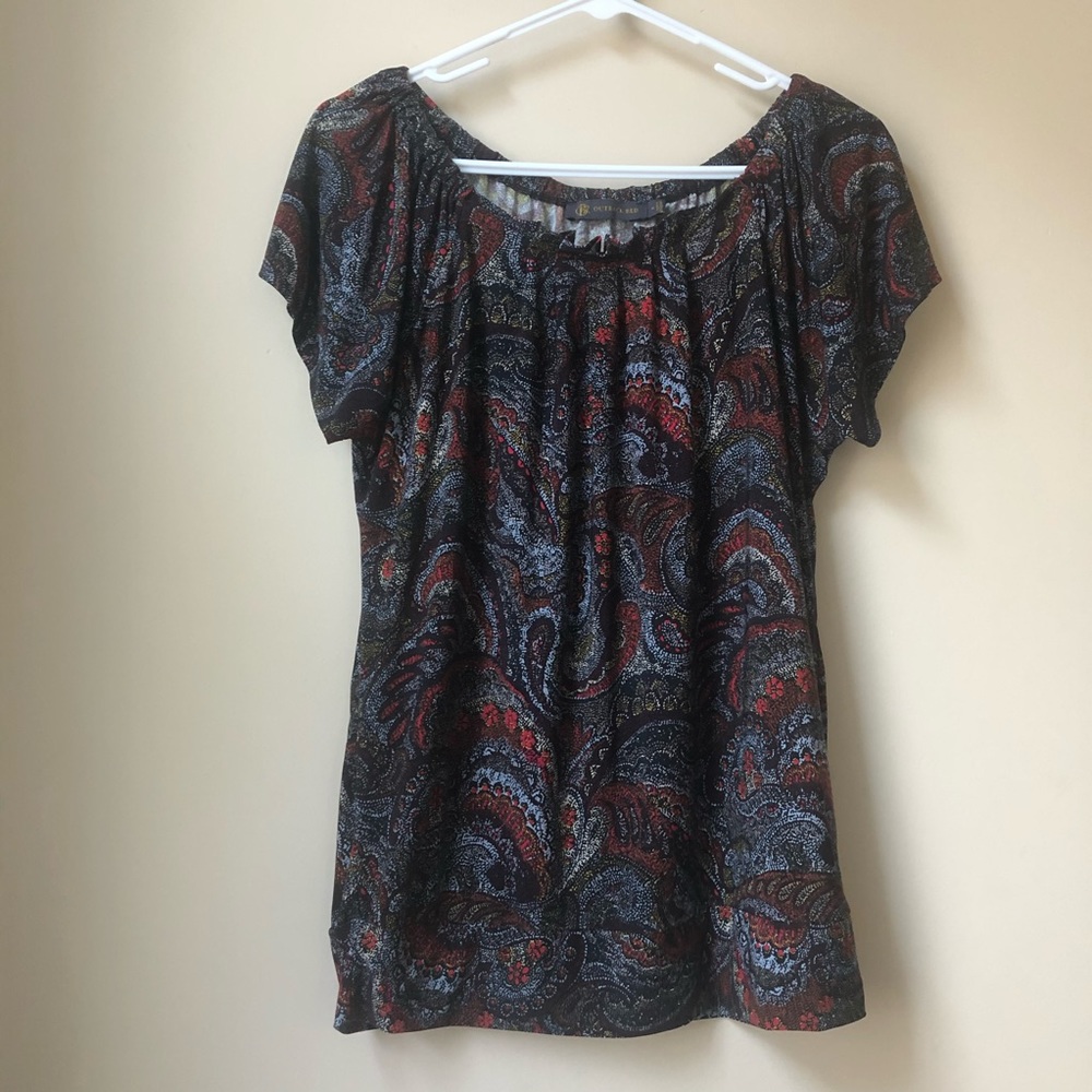Outback Red short sleeve print blouse
